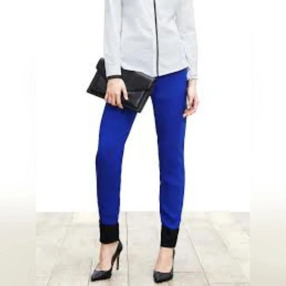 Banana Republic Colorblock Drapey Pant, Color Neon Cobalt Size 10 - Picture 1 of 15